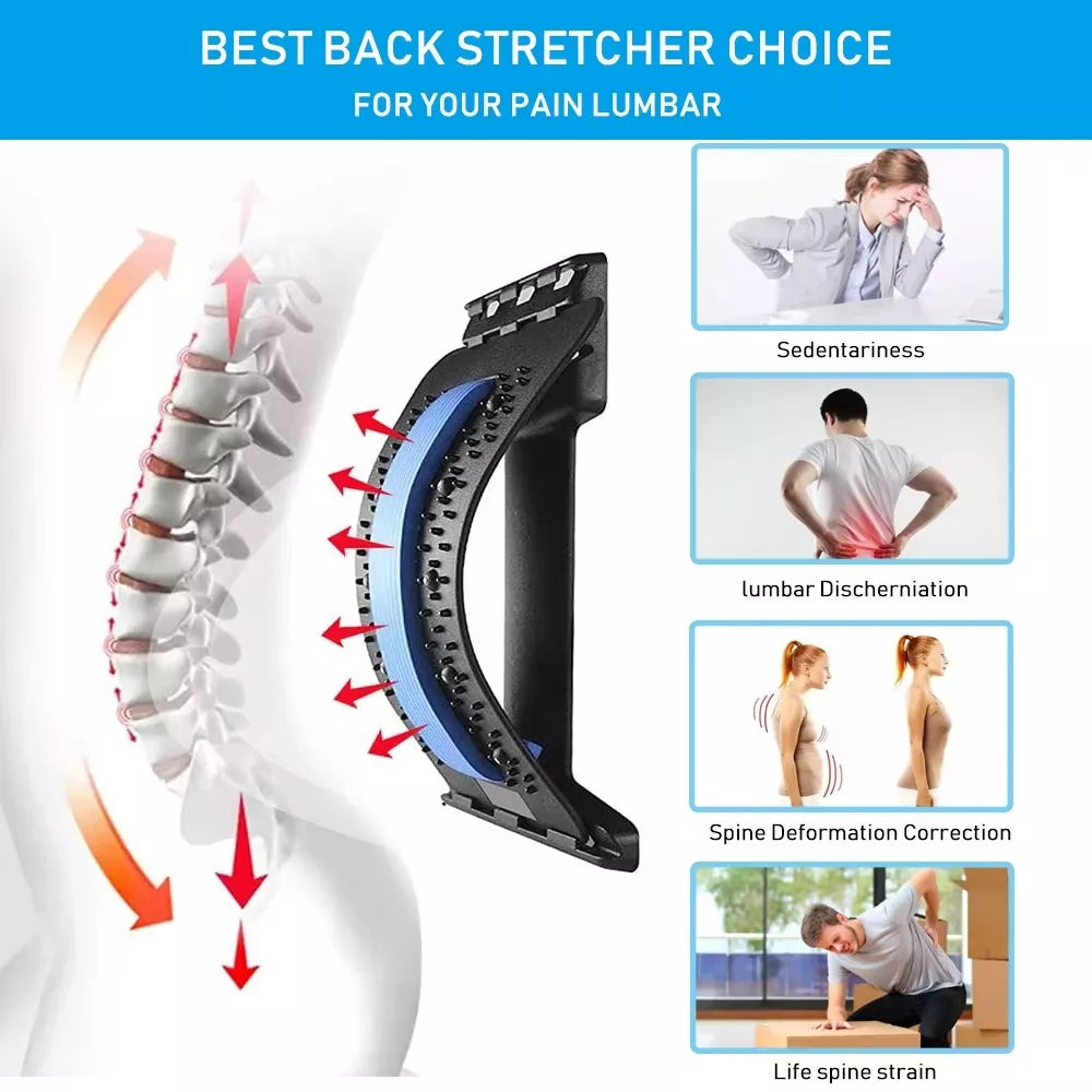 BACK STRETCHER |Lumbar back pain relief device for men and women